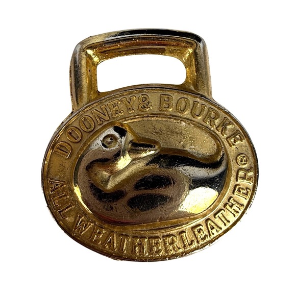 Vintage Dooney & Bourke Purse Charm Hang Tag Replacement Gold Tone Duck Fob - Picture 1 of 5